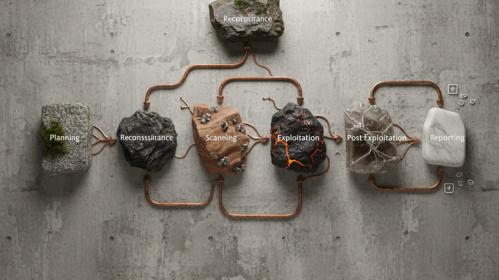 Diagrama que ilustra la metodología de reconocimiento a remediación